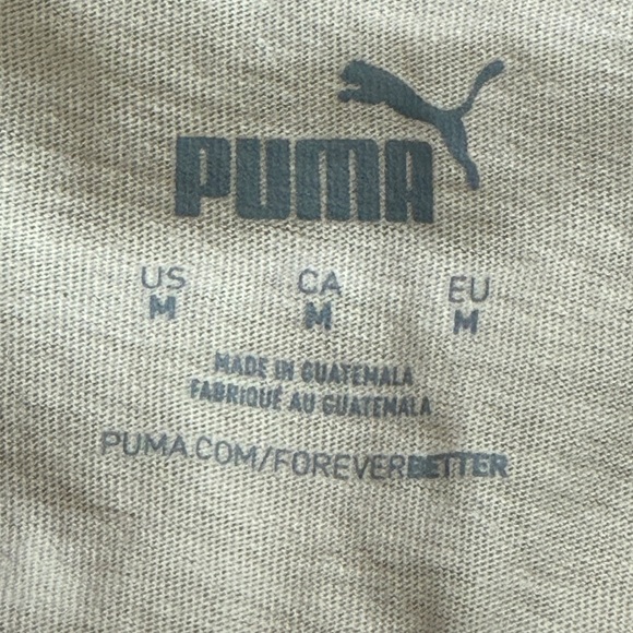 Puma Tan Short Sleeve Tee with Graphic Design Sz M - Picture 5 of 6